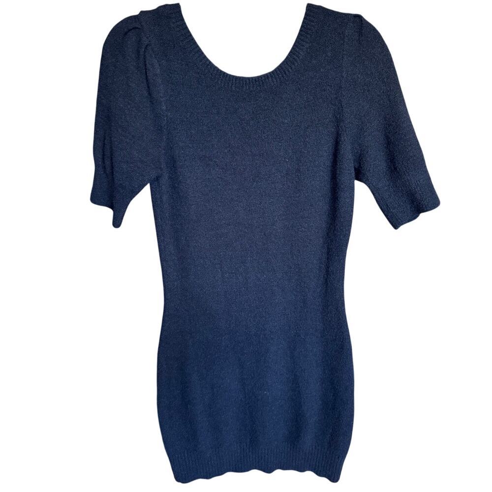 Daily Practice by Anthropologie Fuzzy Knit Mini Sweater Dress Black Size Medium - Picture 3 of 10